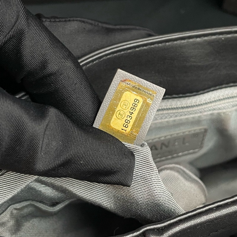 Chanel · 稀有黑銀熔岩鏈條雲朵包 機場包 2Way-11