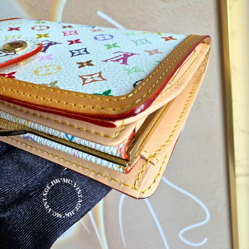 LV Multicolour Wallet 中古 三彩 中長銀包-7