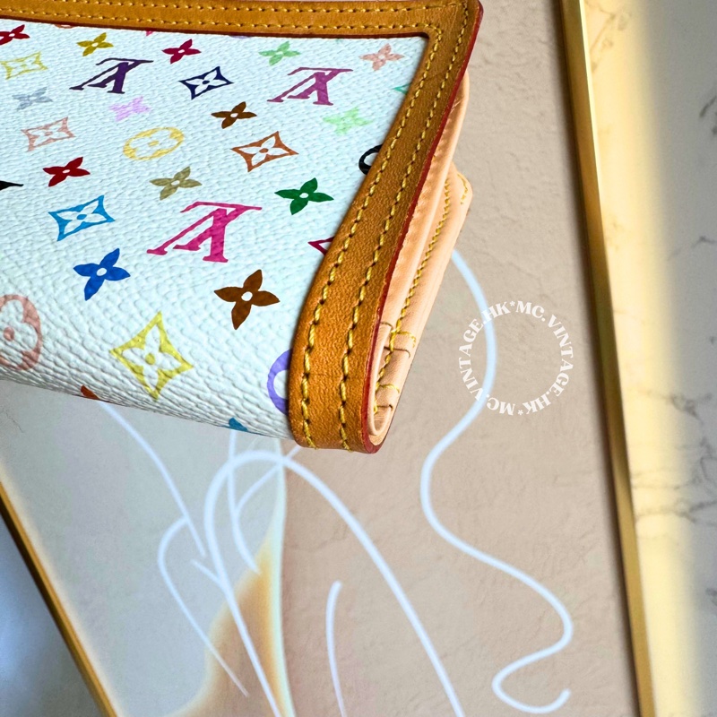 LV Multicolour Wallet 中古 三彩 中長銀包-11