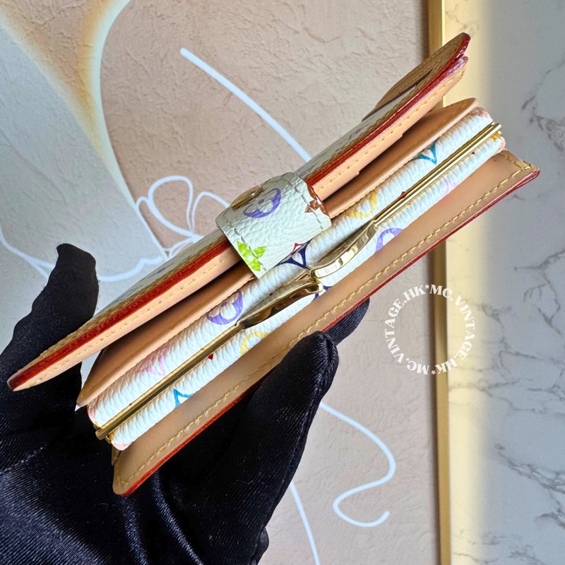 LV Multicolour Wallet 中古 三彩 中長銀包-14