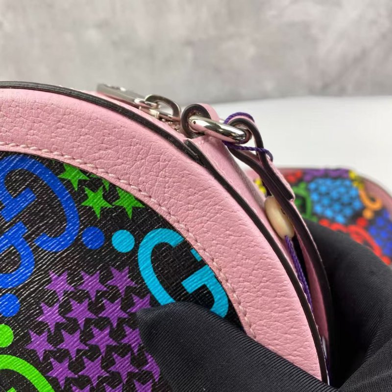 GUCCI Psychedelic系列 魔幻跳跳糖彩色老花Logo圓餅包 19*5*19 99新配件塵袋-2