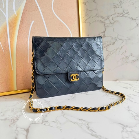 CHANEL Vintage Push-Lock 中古 按扣 肩帶包