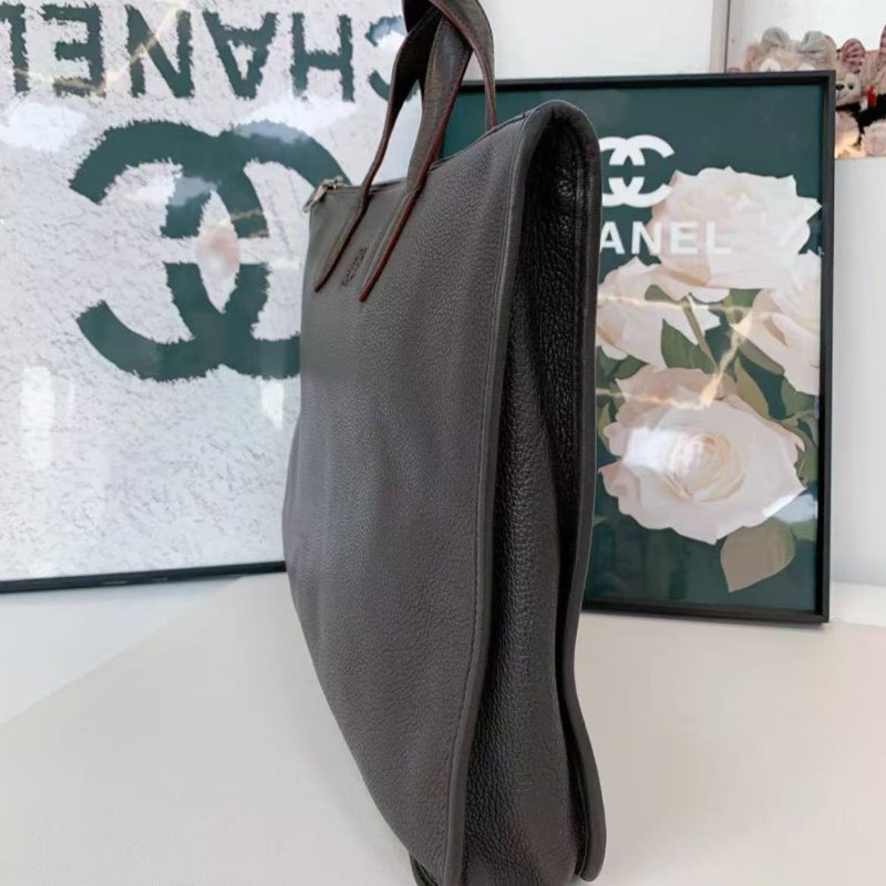 Loewe 棕紅色大號 牛皮皮革公事包 40x7x30cm 98新 中古款 配件無-5