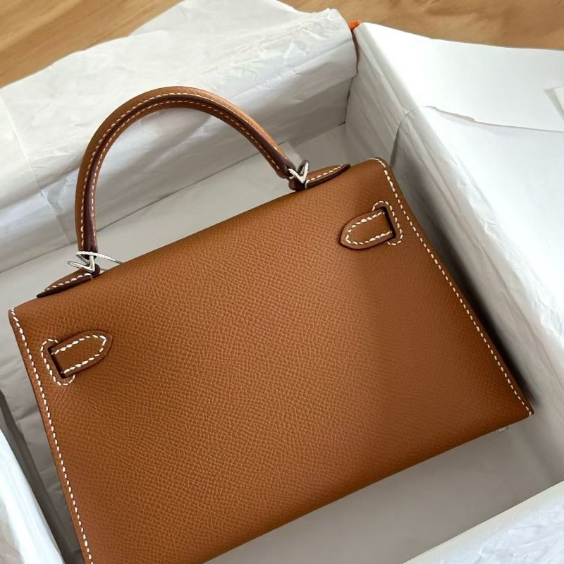 Hermes Kelly 2代 金棕色配銀釦 W刻印。全新全配附購證-1