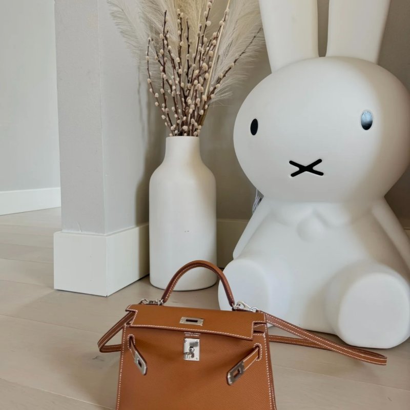 Hermes Kelly 2代 金棕色配銀釦 W刻印。全新全配附購證-2