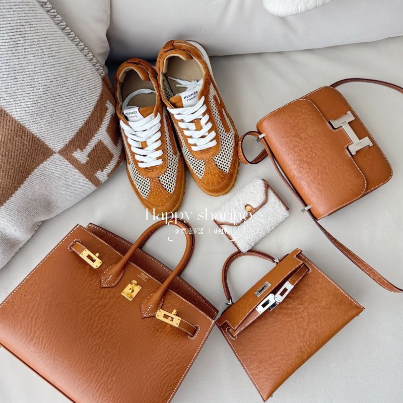 Hermes Kelly 2代 金棕色配銀釦 W刻印。全新全配附購證-3