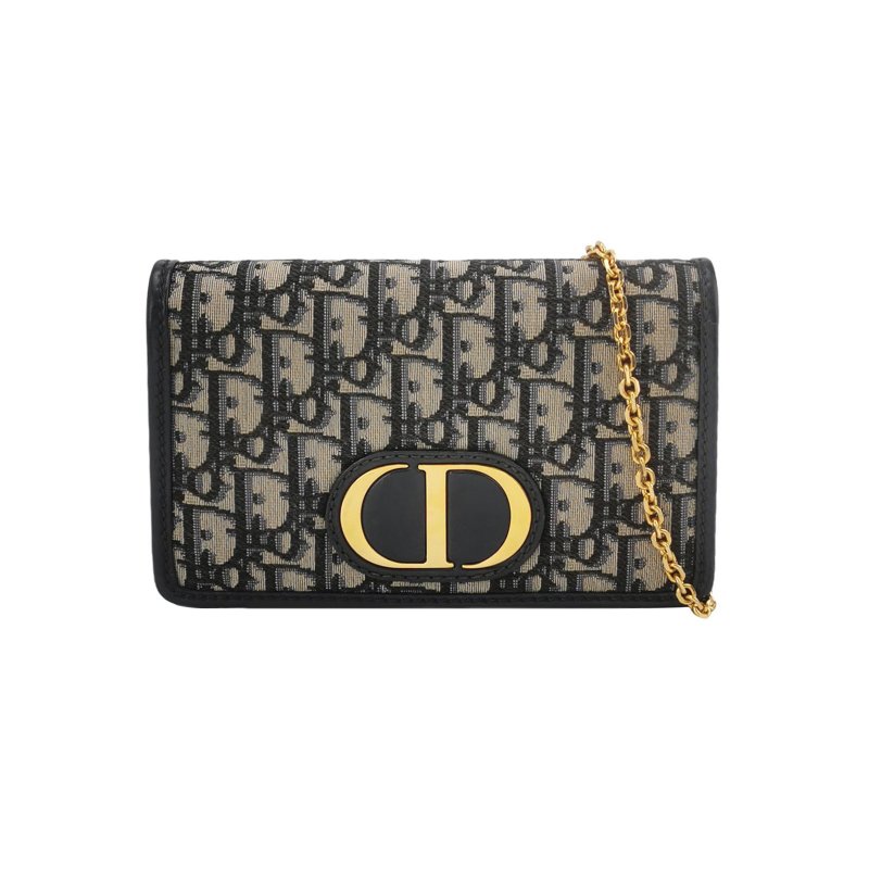 95❤Dior30Montaigne迪奧蒙田牛皮帆布老花斜挎單肩包-0