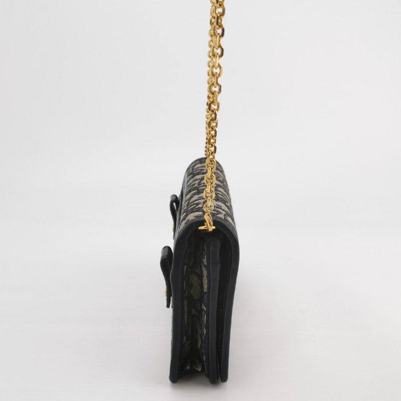 95❤Dior30Montaigne迪奧蒙田牛皮帆布老花斜挎單肩包-3