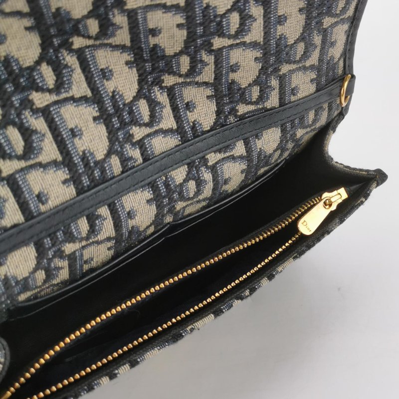 95❤Dior30Montaigne迪奧蒙田牛皮帆布老花斜挎單肩包-6