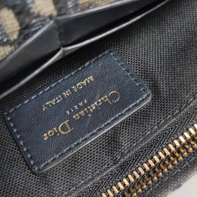 95❤Dior30Montaigne迪奧蒙田牛皮帆布老花斜挎單肩包-8