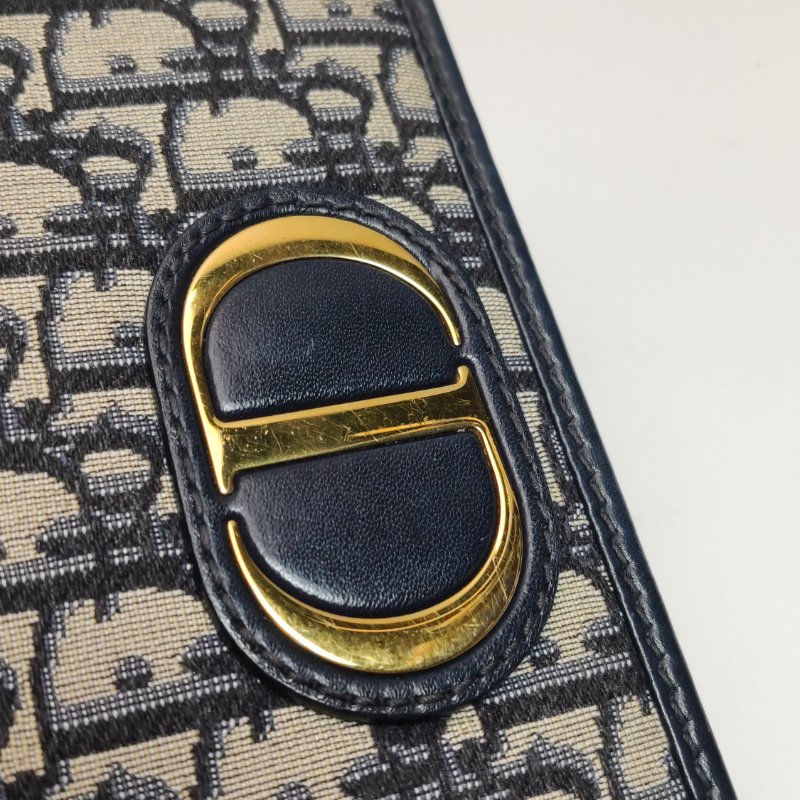 95❤Dior30Montaigne迪奧蒙田牛皮帆布老花斜挎單肩包-15