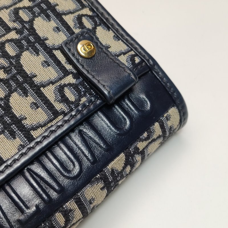 95❤Dior30Montaigne迪奧蒙田牛皮帆布老花斜挎單肩包-16