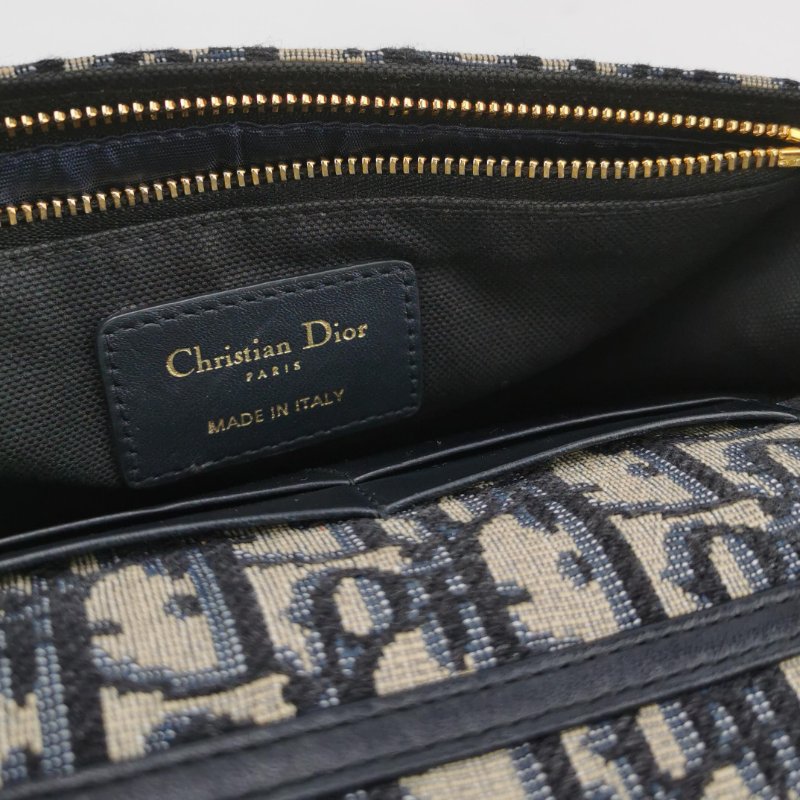 95❤Dior30Montaigne迪奧蒙田牛皮帆布老花斜挎單肩包-19