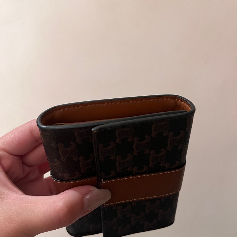 Celine 凱旋門 老花 三折 短夾 二手 現貨 89新-9