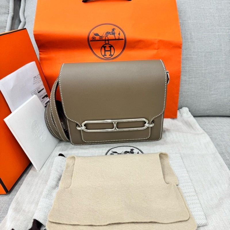 愛馬仕～Hermes roulis mini 19 豬鼻子 大象灰 銀扣 Y刻swift皮-0