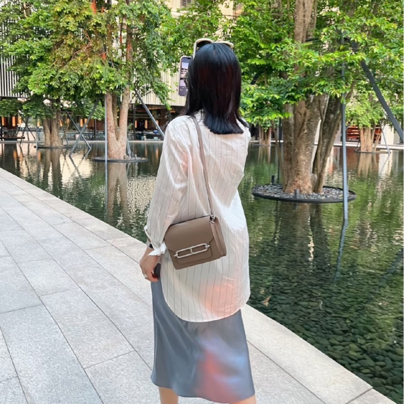 愛馬仕～Hermes roulis mini 19 豬鼻子 大象灰 銀扣 Y刻swift皮-28