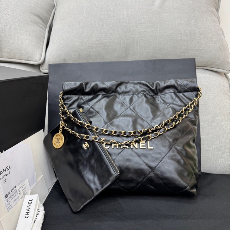 香奈兒 CHANEL 22bag 限量版黑金 白字-0