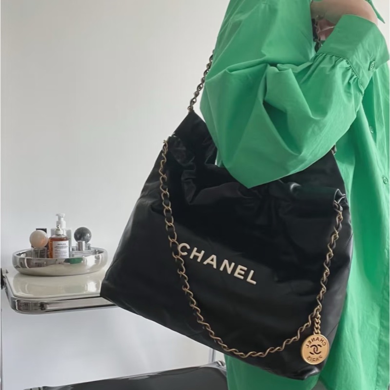 香奈兒 CHANEL 22bag 限量版黑金 白字-1