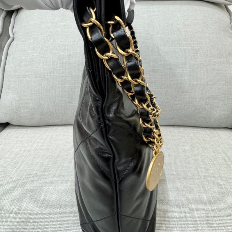 香奈兒 CHANEL 22bag 限量版黑金 白字-9