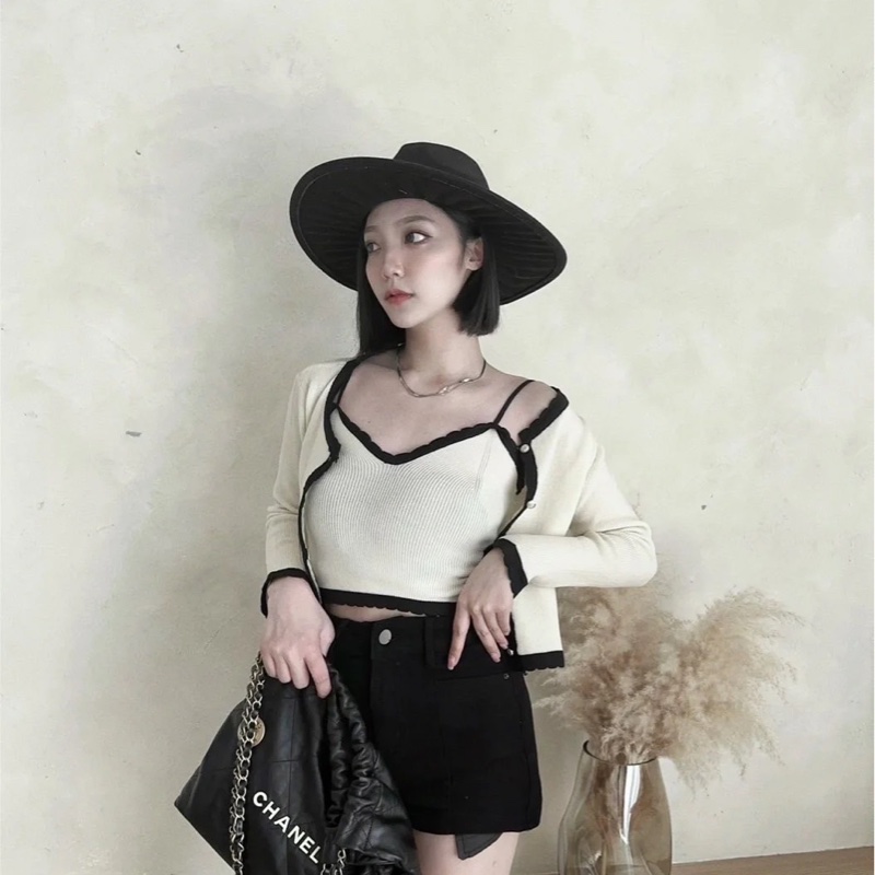 香奈兒 CHANEL 22bag 限量版黑金 白字-35