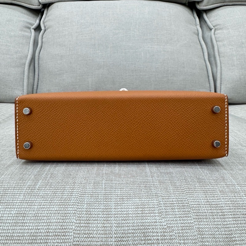 愛馬仕 Hermes mini Kelly二代 金棕銀W刻-12