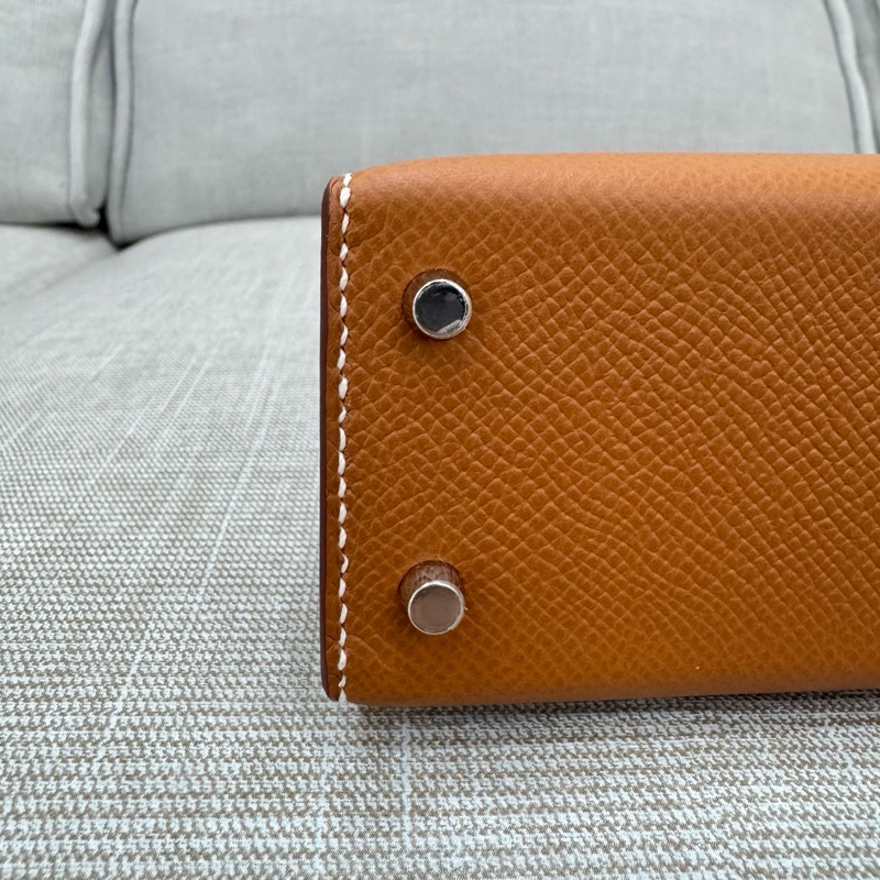 愛馬仕 Hermes mini Kelly二代 金棕銀W刻-13