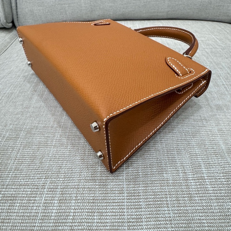 愛馬仕 Hermes mini Kelly二代 金棕銀W刻-18