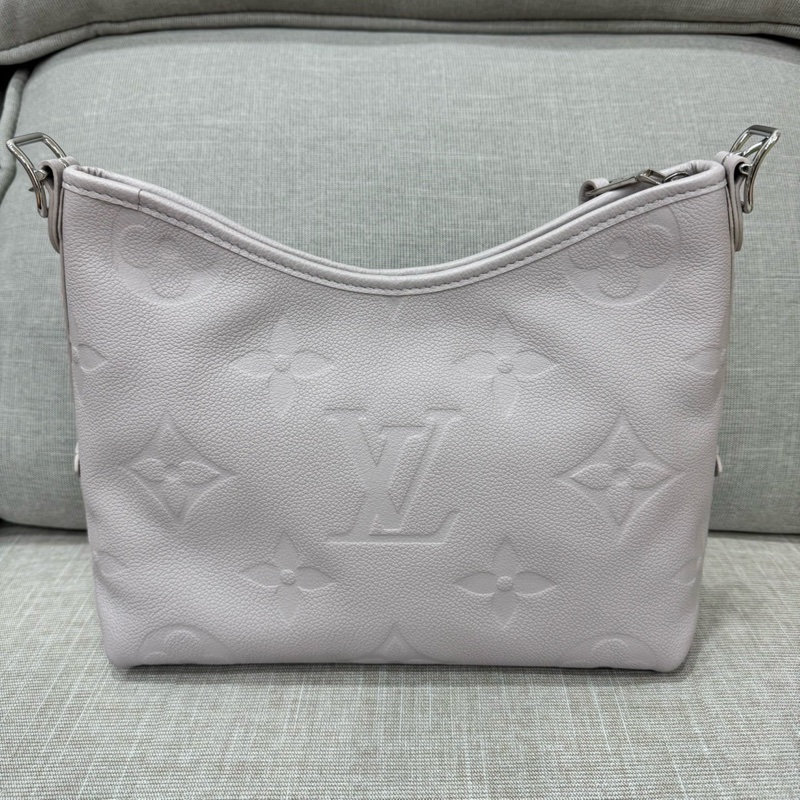LV 經典CarryAll PM系列Monogram Empreinte皮革壓花肩背包 斜背包(灰色)-6