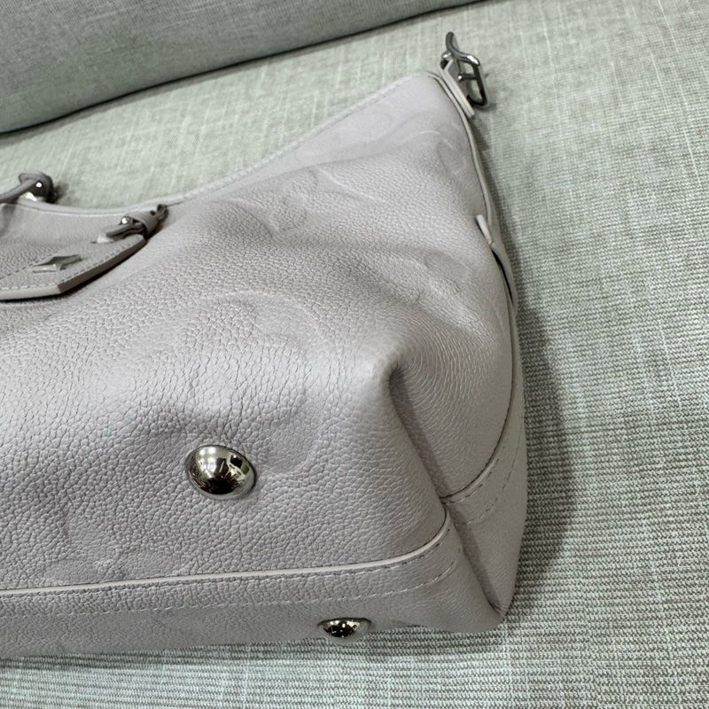 LV 經典CarryAll PM系列Monogram Empreinte皮革壓花肩背包 斜背包(灰色)-10
