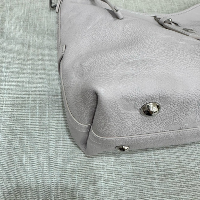 LV 經典CarryAll PM系列Monogram Empreinte皮革壓花肩背包 斜背包(灰色)-11