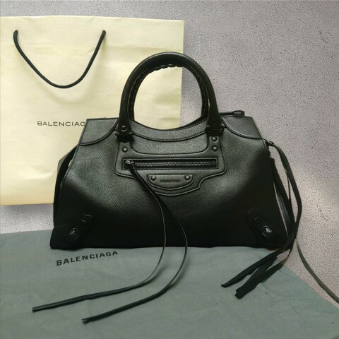 ‼️年前限時特賣‼️（原65800）至1/25⏰【9成新】㊣✨BALENCIAGA✨巴黎世家 （附防塵袋/購證）黑色 烤漆 機車包 手提包 肩背包 斜背包/二手包/二手精品/保證正品🌳二手樹屋🌳