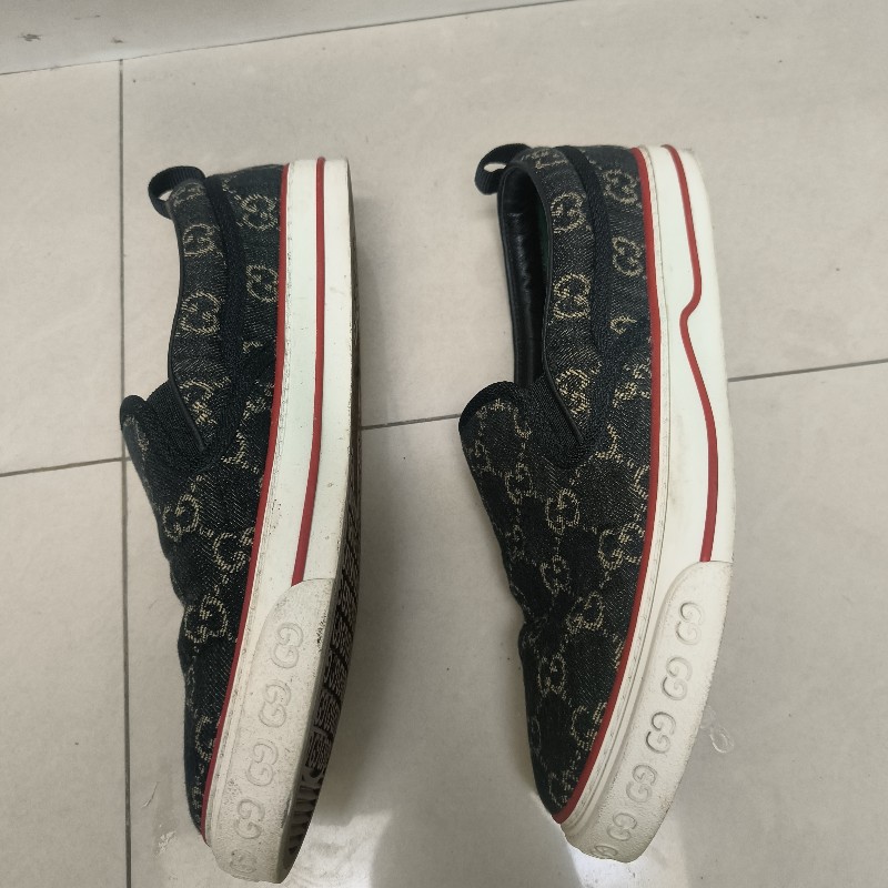 ㊣✨Gucci✨（附防塵袋）**尺寸8.5**古馳 老花 滿版 刺繡 牛仔 布鞋 一腳蹬 休閒鞋 懶人鞋/二手鞋/二手精品🌳二手樹屋🌳-2
