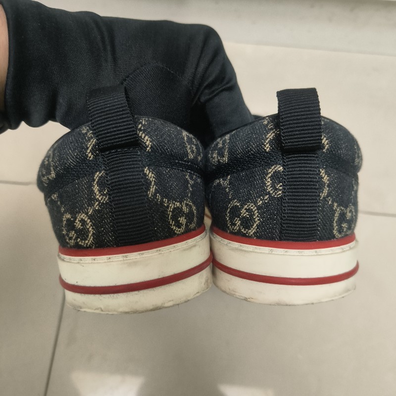 ㊣✨Gucci✨（附防塵袋）**尺寸8.5**古馳 老花 滿版 刺繡 牛仔 布鞋 一腳蹬 休閒鞋 懶人鞋/二手鞋/二手精品🌳二手樹屋🌳-4