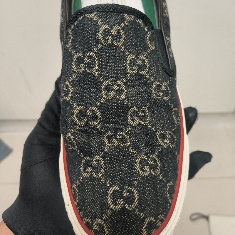 ㊣✨Gucci✨（附防塵袋）**尺寸8.5**古馳 老花 滿版 刺繡 牛仔 布鞋 一腳蹬 休閒鞋 懶人鞋/二手鞋/二手精品🌳二手樹屋🌳-6