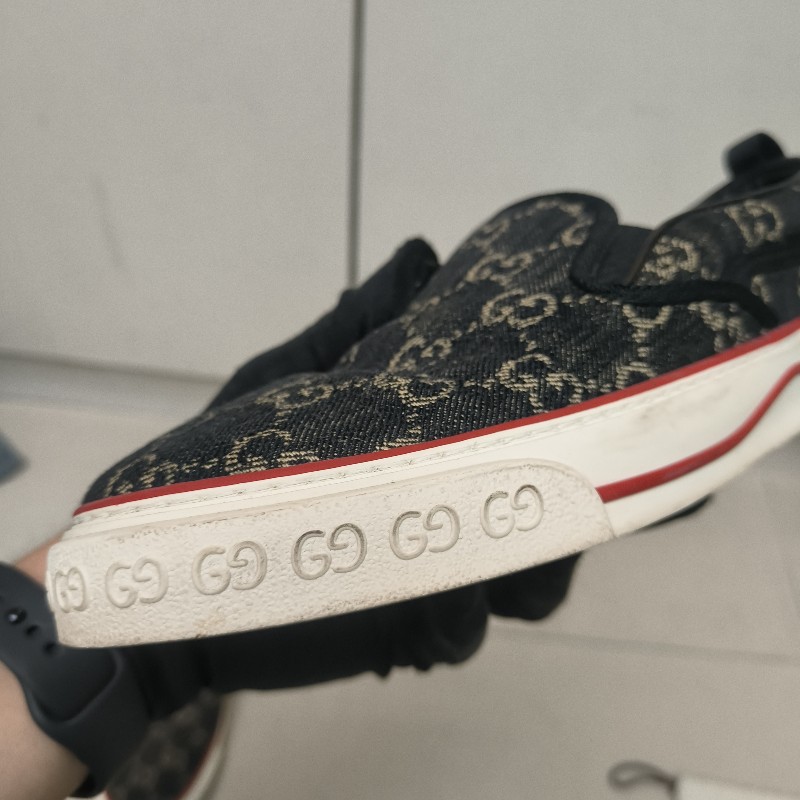 ㊣✨Gucci✨（附防塵袋）**尺寸8.5**古馳 老花 滿版 刺繡 牛仔 布鞋 一腳蹬 休閒鞋 懶人鞋/二手鞋/二手精品🌳二手樹屋🌳-8