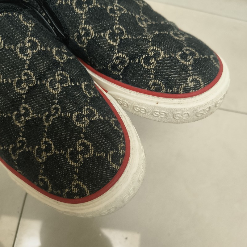 ㊣✨Gucci✨（附防塵袋）**尺寸8.5**古馳 老花 滿版 刺繡 牛仔 布鞋 一腳蹬 休閒鞋 懶人鞋/二手鞋/二手精品🌳二手樹屋🌳-35
