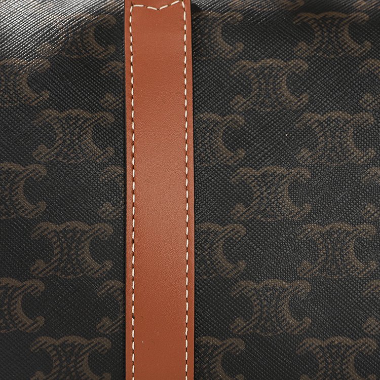 🛫早秋當季新品🛬Celine 121322 中款標誌印花波士頓包 黃褐色-17