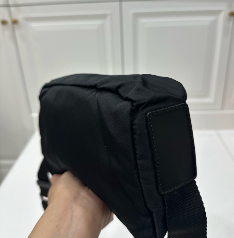 PRADA 黑色 尼龍 降落傘 三角牌 郵差包 斜背包 肩背包 手提包 側背包-8
