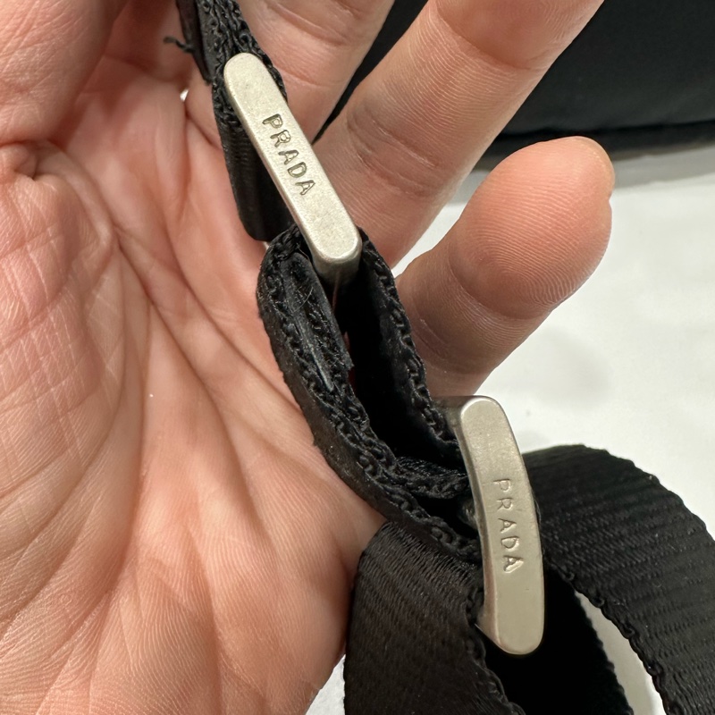 PRADA 黑色 尼龍 降落傘 三角牌 郵差包 斜背包 肩背包 手提包 側背包-29