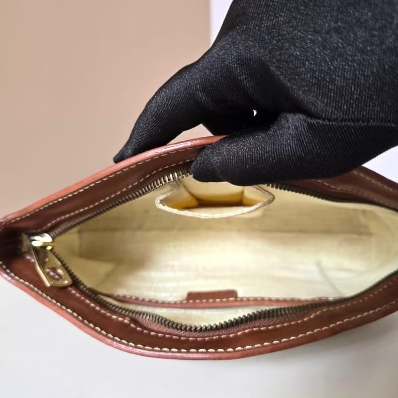 【LA LUNE】絕版中古包 Celine拉菲草拼皮革馬鞍包側背包 斜孭包 單肩包 古董-8