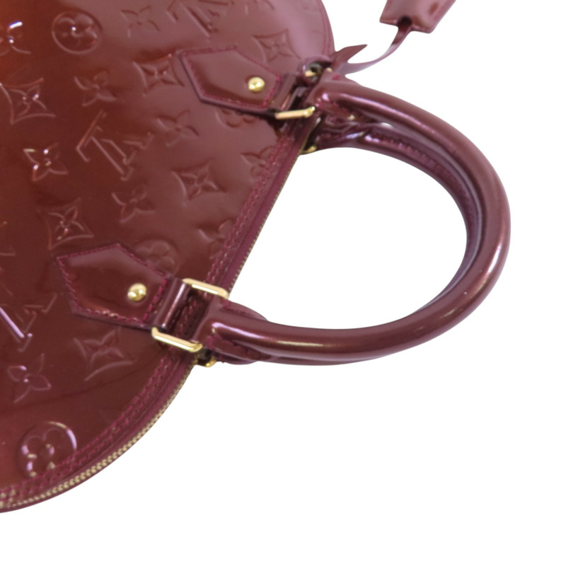 LOUIS VUITTON Monogram Vernis Alma PM Hand Bag金扣手挽袋-7