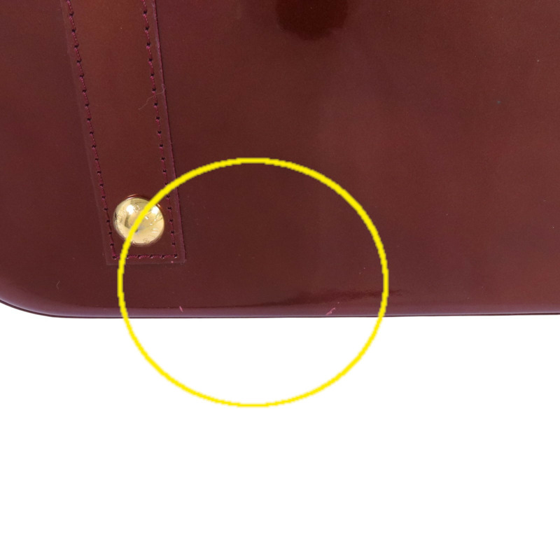LOUIS VUITTON Monogram Vernis Alma PM Hand Bag金扣手挽袋-19