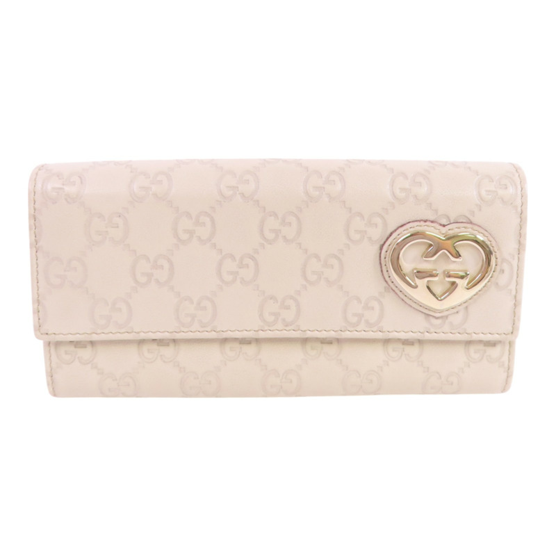 GUCCI 牛皮皮革Shima Lovely Long Wallet金扣長錢包-0