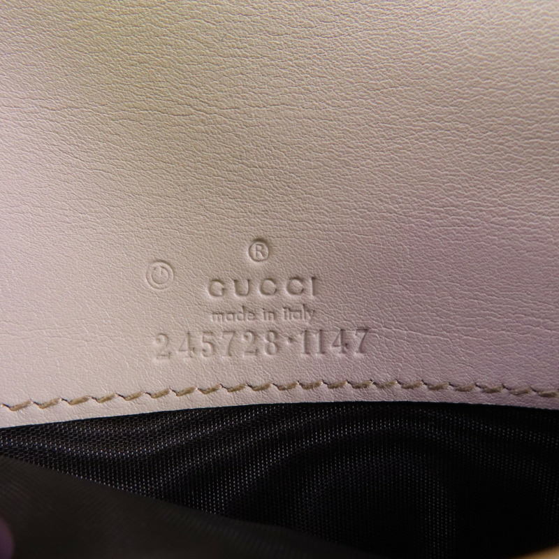 GUCCI 牛皮皮革Shima Lovely Long Wallet金扣長錢包-5