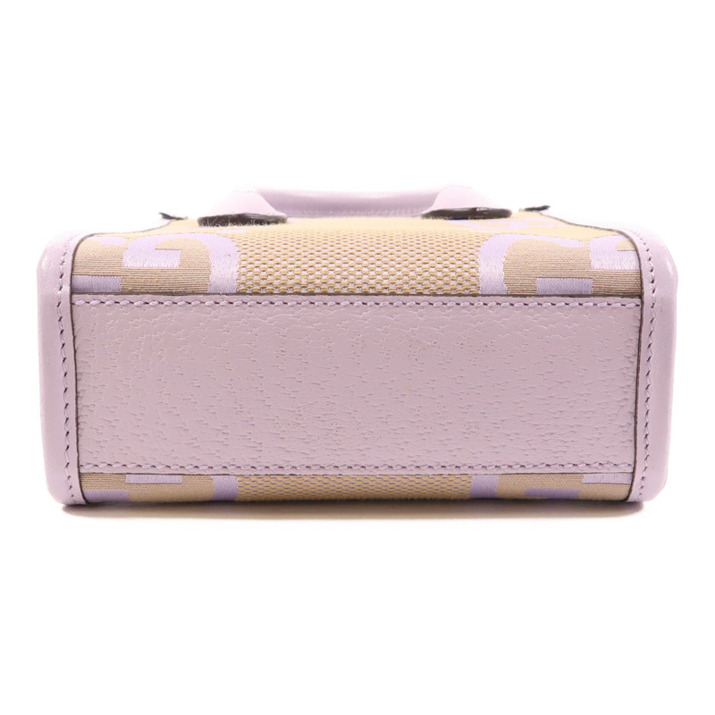 GUCCI 【激減優惠】帆布/牛皮皮革Shoulder Bag金扣手挽肩背兩用袋-3
