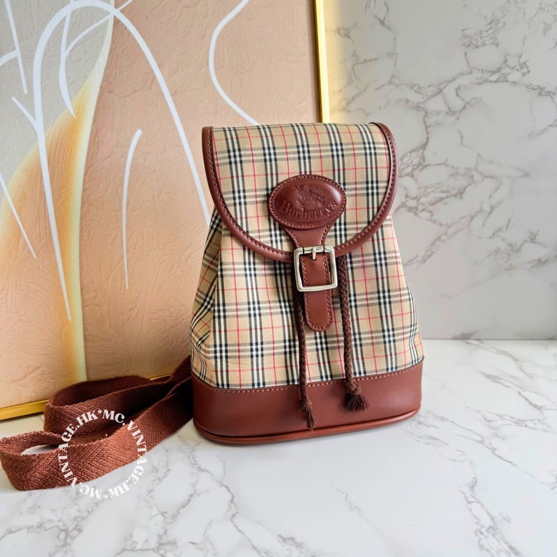 Burberrys Vintage Mini Backpack 中古 經典格仔 迷你 背包-0