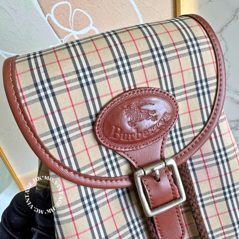 Burberrys Vintage Mini Backpack 中古 經典格仔 迷你 背包-3