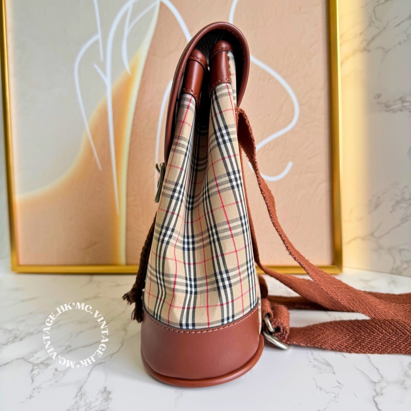 Burberrys Vintage Mini Backpack 中古 經典格仔 迷你 背包-10