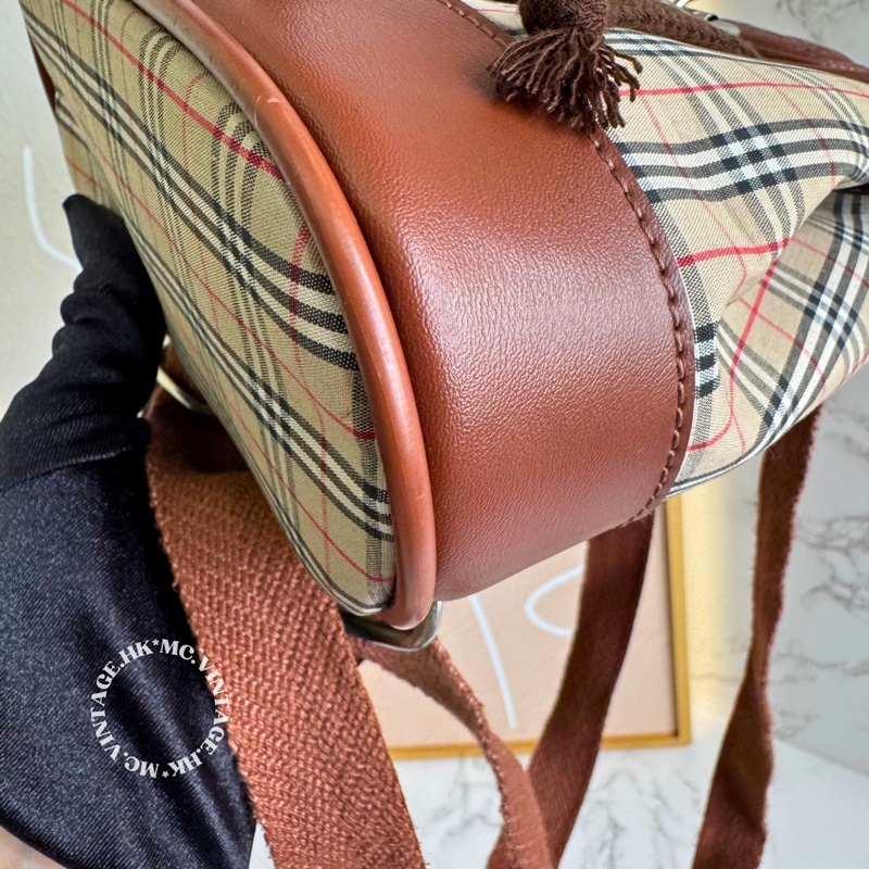 Burberrys Vintage Mini Backpack 中古 經典格仔 迷你 背包-14