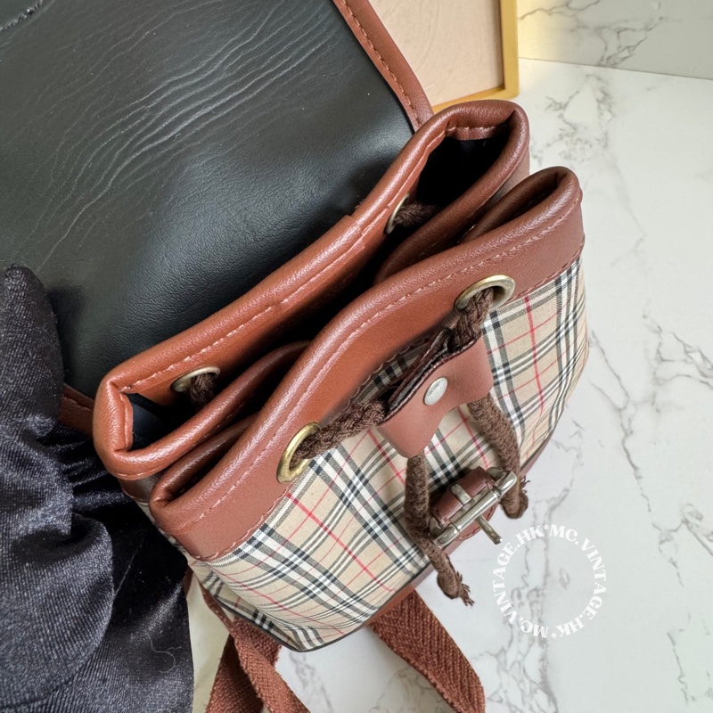 Burberrys Vintage Mini Backpack 中古 經典格仔 迷你 背包-18